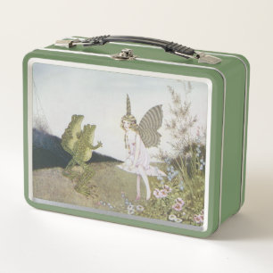 Vintage Frösche und zwei Frösche, Retro-Märchen Metall Brotdose