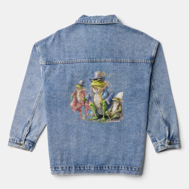 Vintage Froschfrösche Fairytale Frosch Jeansjacke (Rückseite)