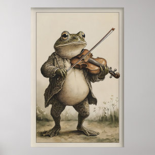 Vintage-Froschkunst-Druck, viktorianischer Frosch  Poster