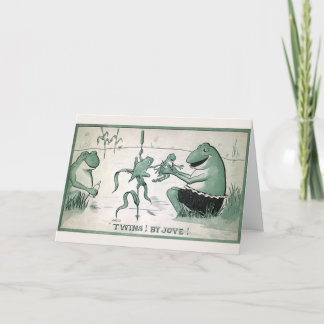 Vintage Froschzwirn-Ankündigung Grußkarte Karte