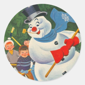 Vintage Frostbeständigkeit bei Skaten Runder Aufkleber