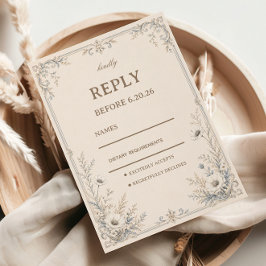 Vintage-Frosted-Botanik RSVP Karte