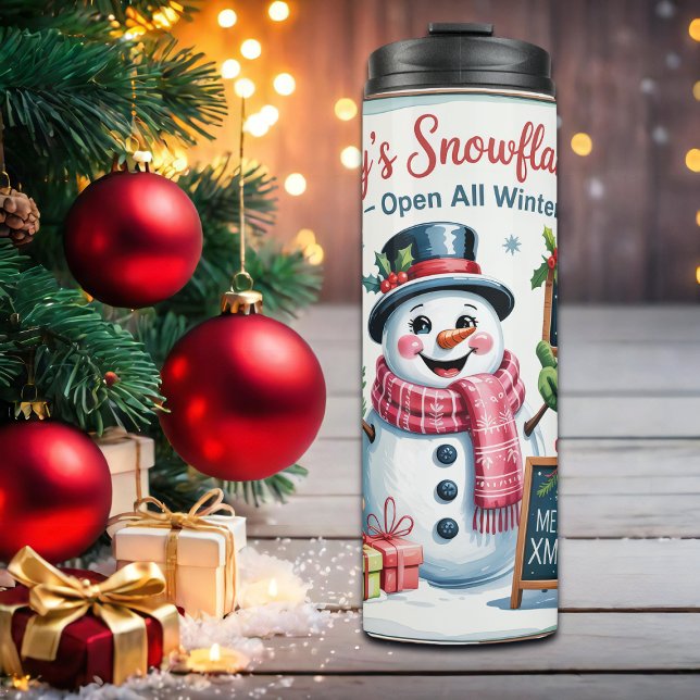 Vintage Frosty's Schneeflocken Café Thermosbecher (Von Creator hochgeladen)