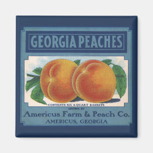 Vintage-Fruchkisten-Etiketten-Kunst, Georgia-Pfirs Magnet