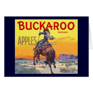 Vintage-Fruchkisten-Etikettenkunst, Buckaroo-Äpfel