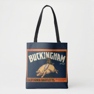 Vintage-Fruchkisten-Etikettenkunst Cowboy auf Schw