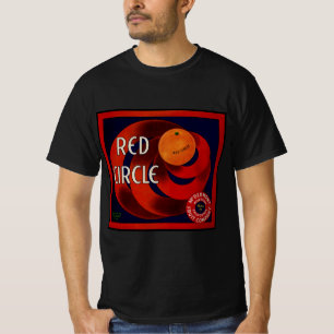 Vintage-Fruchkisten-Etikettenkunst Rote-Kreis-Oran T-Shirt