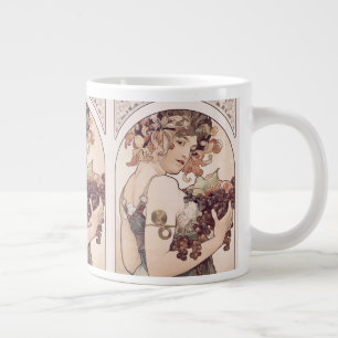 Vintage-Frucht-Girl von Alphonse Mucha Jumbo-Tasse