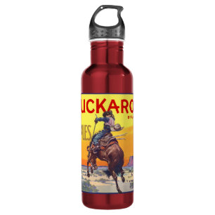 Vintage Frucht-Kisten-Aufkleber-Kunst, Edelstahlflasche