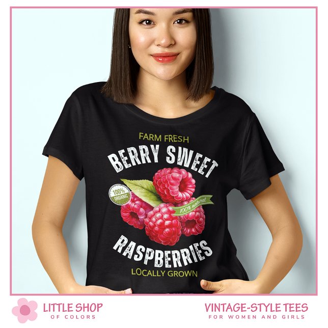 Vintage Früchte Berry Sweet Himbeeren T-Shirt (Von Creator hochgeladen)