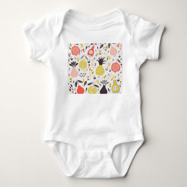 Vintage Früchte, Blume: nahtlos. Baby Strampler (Vorderseite)
