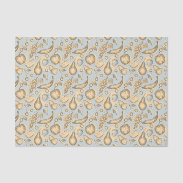 Vintage Früchte-Muster Seidenpapier (Vorderseite)