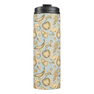 Vintage Früchte-Muster Thermosbecher