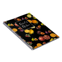Vintage Früchte Notizbuch/Rezeptbuch (Anpassen)