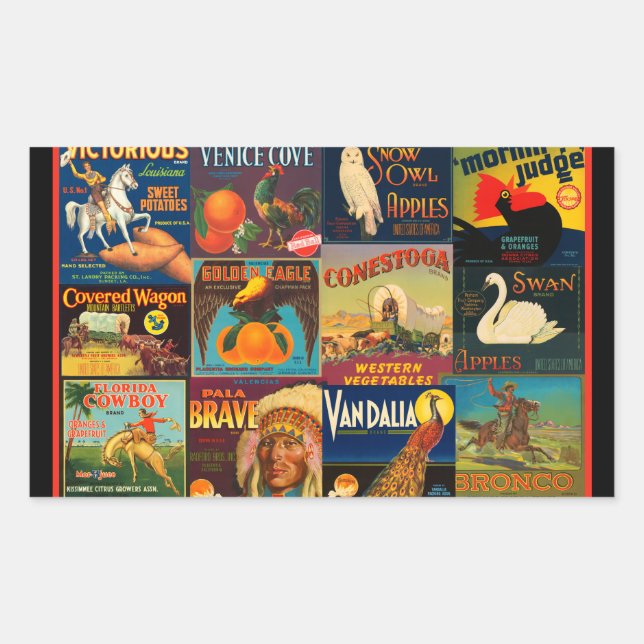 Vintage Fruchtkäseletiketten Rechteckiger Aufkleber (Vorderseite)