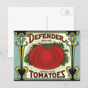 Vintage Fruchtkästen-Etikett Art, Verteidiger Toma Postkarte
