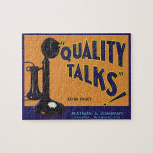 Vintage-Fruchtkisten-Etiketten-Kunst, altmodisches Puzzle