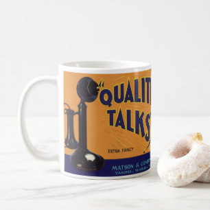 Vintage-Fruchtkisten-Etiketten-Kunst, altmodisches Tasse