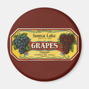 Vintage-Fruchtkisten-Etiketten-Kunst, Seneca Lake Magnet