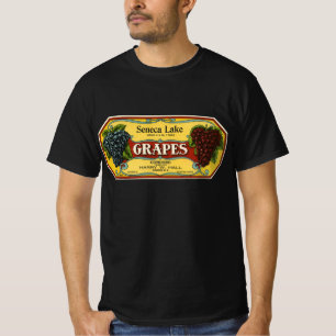 Vintage-Fruchtkisten-Etiketten-Kunst, Seneca Lake T-Shirt