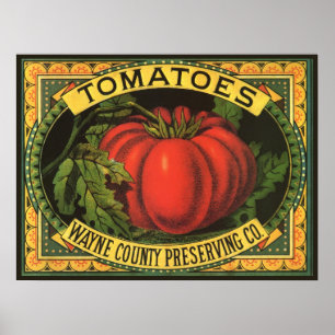 Vintage-Fruchtkisten-Etiketten-Kunst, Wayne Co Tom Poster