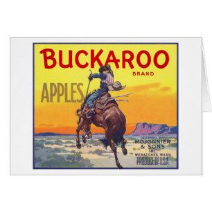 Vintage-Fruchtkisten-Etikettenkunst, Buckaroo-Äpfe