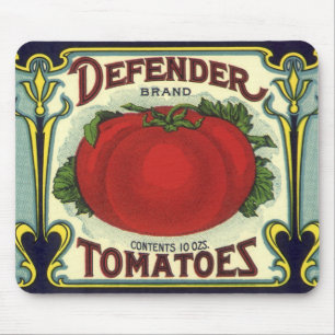 Vintage-Fruchtkisten-Etikettenkunst, Defender-Toma Mousepad