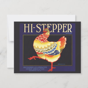 Vintage-Fruchtkisten-Etikettenkunst, Hi Stepper Hu