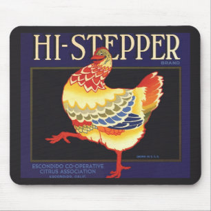 Vintage-Fruchtkisten-Etikettenkunst, Hi Stepper Hu Mousepad