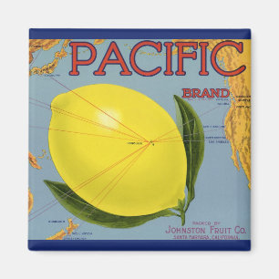 Vintage-Fruchtkisten-Etikettenkunst Pacific Lemon Magnet