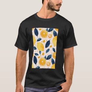 Vintage-Fruchtmuster-Kunst Zitrone 3 T-Shirt