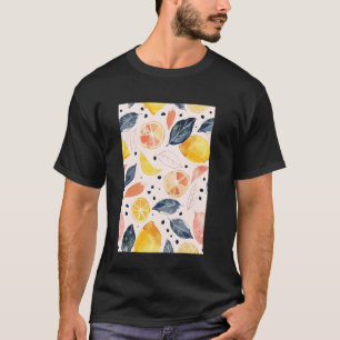 Vintage-Fruchtmuster-Kunst Zitrone 5 T-Shirt