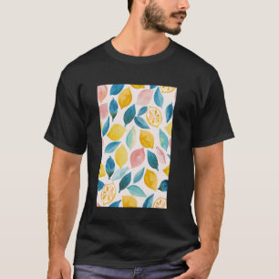 Vintage-Fruchtmuster-Kunst Zitrone T-Shirt