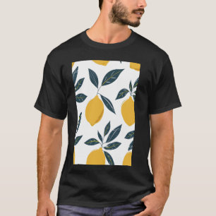 Vintage-Fruchtmuster-Kunst Zitrone T-Shirt