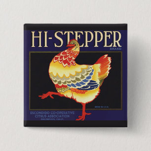Vintage-Fruchtschachtel-Etikettenkunst, Hi Stepper Button