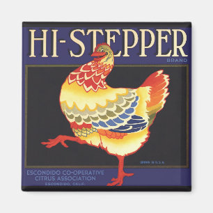 Vintage-Fruchtschachtel-Etikettenkunst, Hi Stepper Magnet