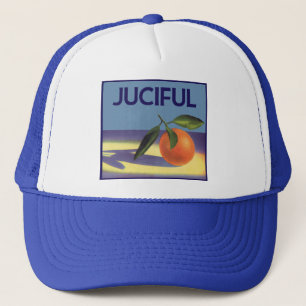 Vintage-Fruchtschachtel-Etikettenkunst, Juciful Or Truckerkappe