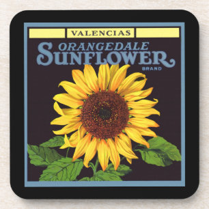 Vintage-Fruchtschachtel-Etikettenkunst Orangedale Untersetzer