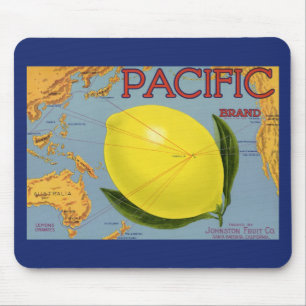 Vintage-Fruchtschachtel-Etikettenkunst Pacific Lem Mousepad