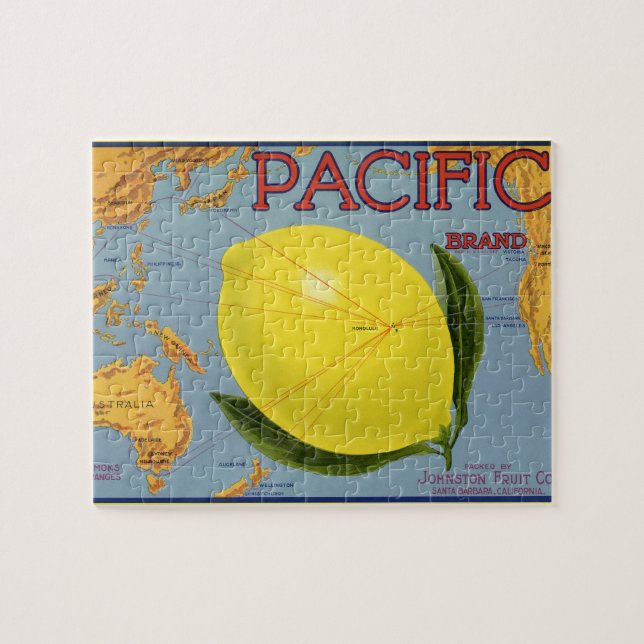 Vintage-Fruchtschachtel-Etikettenkunst Pacific Lem Puzzle (Horizontal)