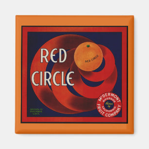 Vintage-Fruchtschachtel-Etikettenkunst Rote-Kreis- Magnet