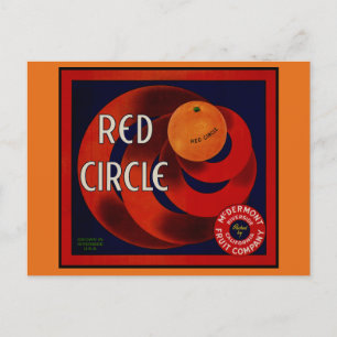 Vintage-Fruchtschachtel-Etikettenkunst Rote-Kreis- Postkarte