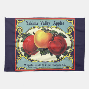 Vintage-Fruchtschachtel-Etikettenkunst Yakima Vall Geschirrtuch