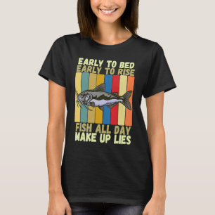 Vintage Früh ins Bett Frühes Aufstehen Lustiger Ca T-Shirt