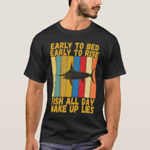 Vintage Früh ins Bett Frühes Aufstehen Salzwasser T-Shirt