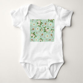 Vintage Frühjahrsblüte-Blume Muster Baby Strampler