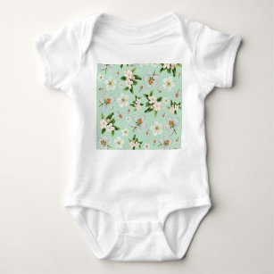 Vintage Frühjahrsblüte-Blume Muster Baby Strampler