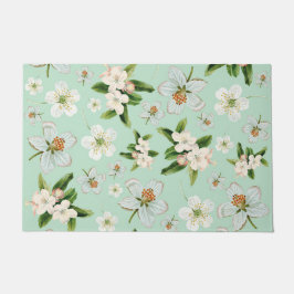 Vintage Frühjahrsblüte-Blume Muster Fußmatte