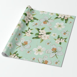 Vintage Frühjahrsblüte-Blume Muster Geschenkpapier