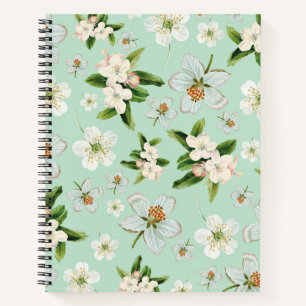 Vintage Frühjahrsblüte-Blume Muster Notizbuch